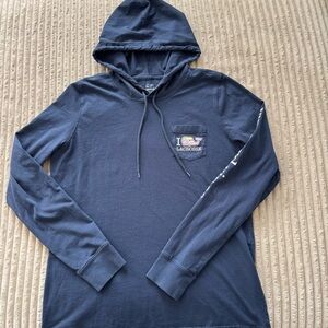 Women’s Small Navy Vineyard Vines Lacrosse Long Sleeved Tshirt Hoodie